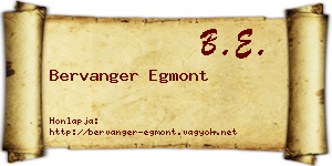 Bervanger Egmont névjegykártya